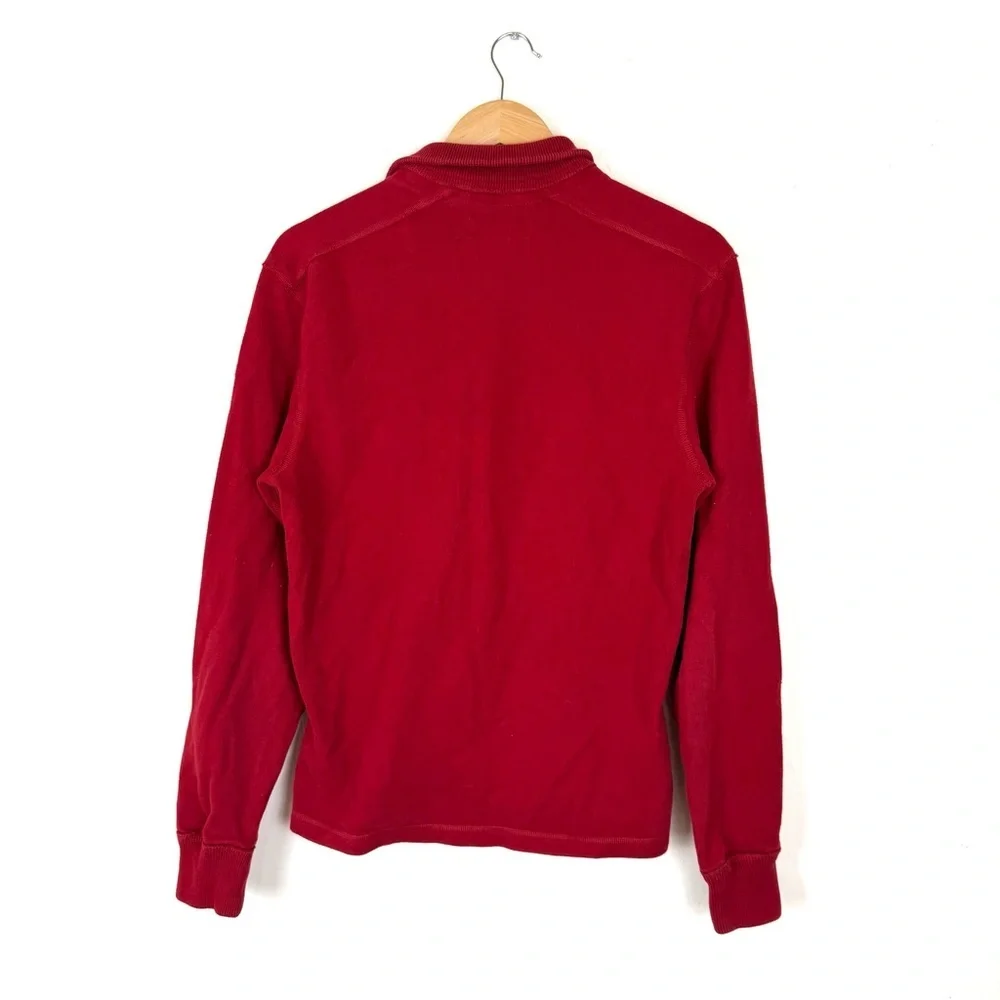 Polo Ralph Lauren Vintage Red Button Mock Neck Madison Ave Rugby - Picture 7 of 9